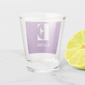 Monogram naam, Paarse denim print 1.5oz Shot Glas (Achterkant)
