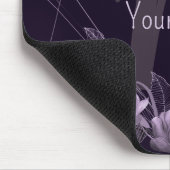 Monogram Naam Paarse Floral Violet Geometric Lijst Muismat (Hoek)