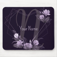 Monogram Naam Paarse Floral Violet Geometric Lijst
