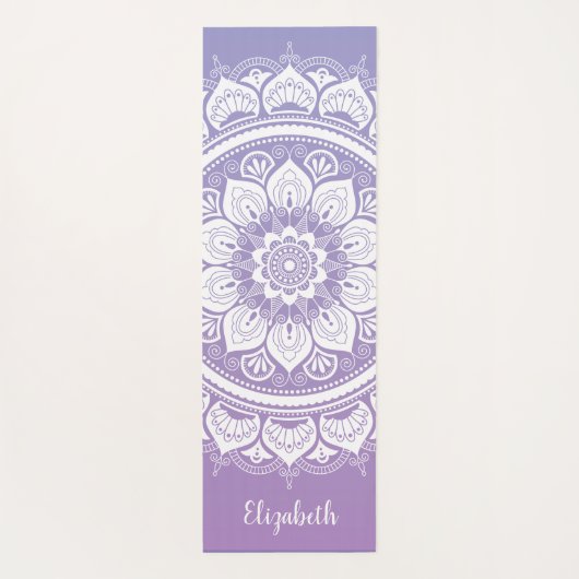 Monogram Naam Paarse Mandala Om Yoga Mat (Achterkant)