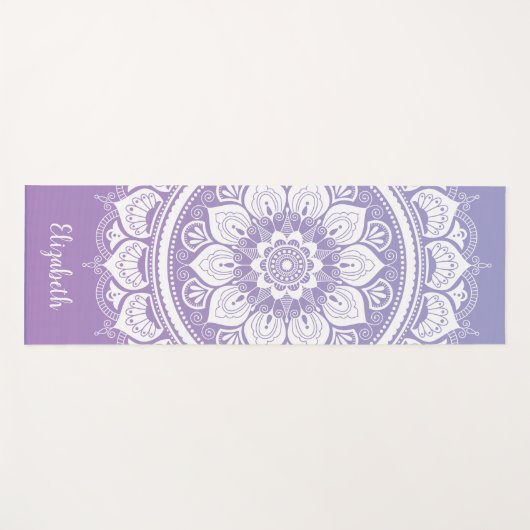 Monogram Naam Paarse Mandala Om Yoga Mat (Voorkant (horizontaal))