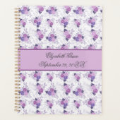 Monogram Naam Paarse Roze Bloemen Baby Daily Planner (Voorkant)