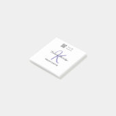 Monogram naam paarse schrijver bewerk per QR code  Post-it® Notes (Schuin)