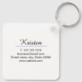 Monogram naam paarse schrijver bewerk per QR-code Sleutelhanger (Achterkant)