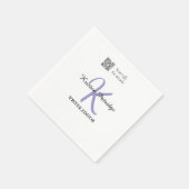 Monogram naam paarse schrijver bewerk QR code zake Servet (Hoek)