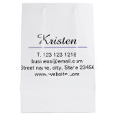 Monogram naam paarse schrijver bewerkqr code zakel medium cadeauzakje (Achterkant)