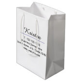 Monogram naam paarse schrijver bewerkqr code zakel medium cadeauzakje (Achterkant Gekanteld)