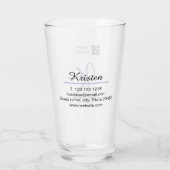 Monogram naam paarse schrijver editer QR code zake Glas (Achterkant)