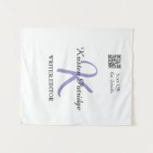 Monogram naam paarse schrijver editeren QR code za Wandkleed (Voorkant (horizontaal))
