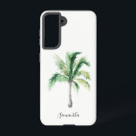 Monogram Naam Palm Tree Kustgeïndividualiseerd Samsung Galaxy Hoesje<br><div class="desc">Monogram Naam Palm Tree Kustland Aangepast Samsung Galaxy S21-Hoesje</div>