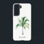 Monogram Naam Palm Tree Kustgeïndividualiseerd Samsung Galaxy Hoesje<br><div class="desc">Monogram Naam Palm Tree Kustland Aangepast Samsung Galaxy S21-Hoesje</div>