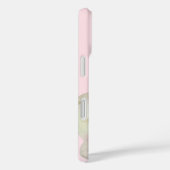 Monogram naam pastel roze bloem orchidee elegant Case-Mate iPhone case (Achterkant / Rechts)