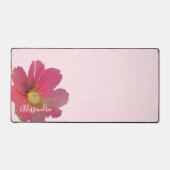 Monogram naam pastel roze rode wilde bloem bloemst bureaumat (Voorkant)