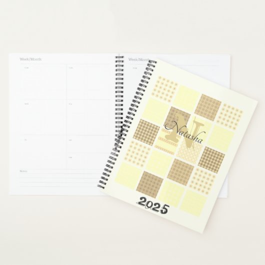 Monogram Naam Patroon 2025 Modern Planner (Display)