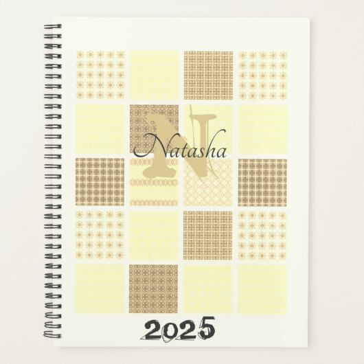 Monogram Naam Patroon 2025 Modern Planner (Voorkant)