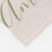 Monogram Naam Patroon Olijfgroen Fleece Deken (Hoek)