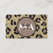 monogram naam persoonlijk glitter goud dierlijke a visitekaartje (Voorkant)