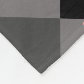 Monogram Naam Plaid Grijs Zwart Roze Fleece Deken (Hoek)