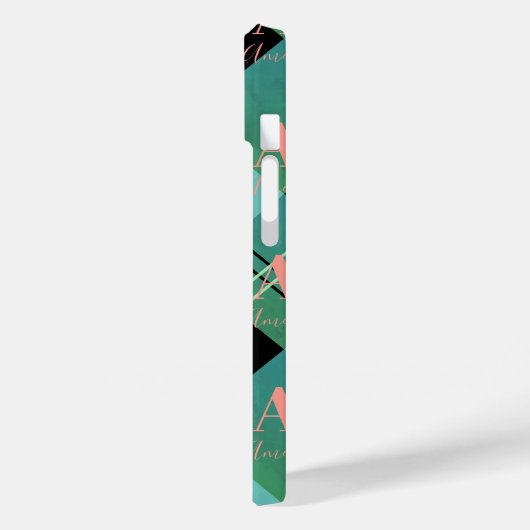 Monogram Naam Plaid Groen Case-Mate iPhone Case (Achterkant / Links)