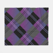Monogram Naam Plaid Paarse Fleece Deken (Voorkant (Horizontaal))