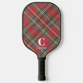 Monogram Naam || Preppy Stewart Tartan Print, Pickleball Paddle (Voorkant)