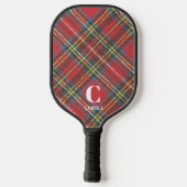 Monogram Naam || Preppy Stewart Tartan Print, Pickleball Paddle (Achterkant)