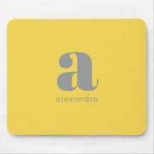Monogram naam Professional Simple Yellow Grey