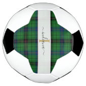 Monogram Naam Pset Typografie Rustisch Tartan Voetbal (Gedraaid)