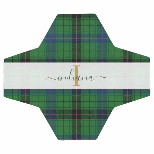 Monogram Naam Pset Typografie Rustisch Tartan Voetbal (Enkel)