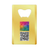 Monogram Naam QR Code Business Logo Faux Gold Creditkaart Flessenopener (Achterkant)