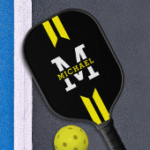 Monogram Naam Racer Gele Streep Pickleball Paddle