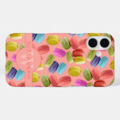 Monogram Naam Rainbow Macaron Cookies Pattern Case-Mate iPhone Case (Achterkant (horizontaal))