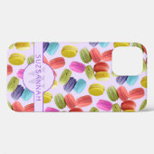 Monogram Naam Rainbow Macaron Cookies Pattern Case-Mate iPhone Case (Achterkant (horizontaal))