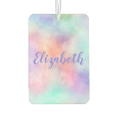 Monogram Naam Rainbow Waterverf Pastel Luchtverfrisser (Achterkant)