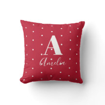 Monogram Naam Red Polka Dots Pattern