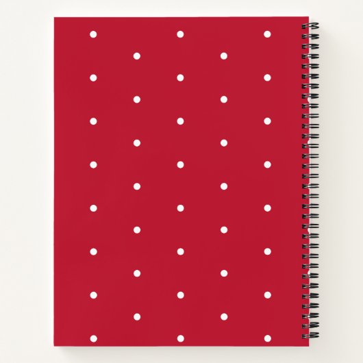 Monogram Naam Red Polka Dots Pattern Notitieboek (Achterkant)