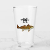 Monogram Naam Redfish Vist Mannen Glas (Voorkant)