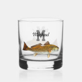 Monogram Naam Redfish Vist Mannen Whisky Glas (Achterkant)