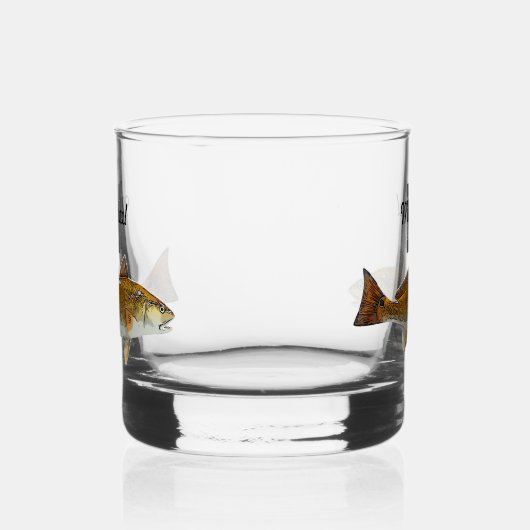 Monogram Naam Redfish Vist Mannen Whisky Glas (Links)
