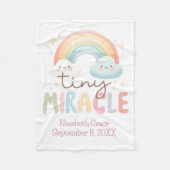 Monogram naam regenboog geboorte statistieken meis fleece deken (Voorkant)