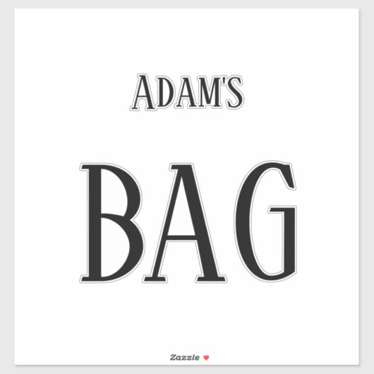 Monogram Naam Reizen Aangepaste Zwarte Tekst Vet T Sticker (Vel)