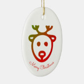 Monogram naam Rendier icoon Prettig kerstfeest Keramisch Ornament (Rechts)