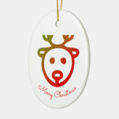 Monogram naam Rendier icoon Prettig kerstfeest Keramisch Ornament (Links)