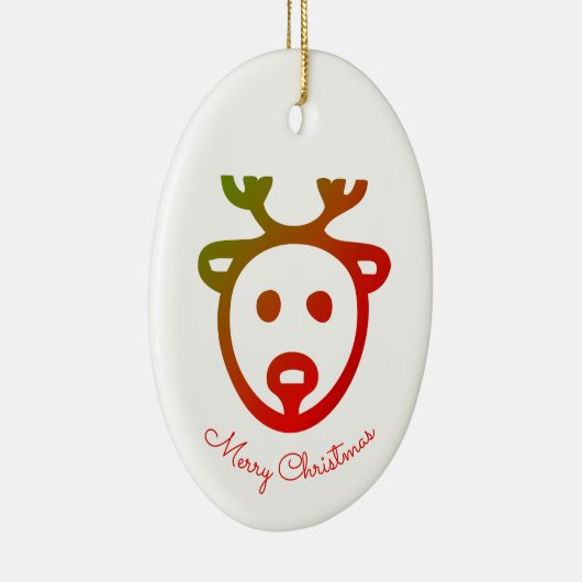 Monogram naam rendierpictogram Vroegere kerst Keramisch Ornament (Rechts)