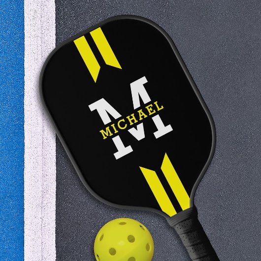 Monogram Naam Renner Gele Streep Pickleball Paddle