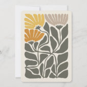 Monogram & Naam Retro -geïnspireerd Bloemen Notitiekaartje (Achterkant)