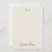 Monogram & naam Retro -stijl aardachtige bloemen Notitiekaartje (Voorkant)