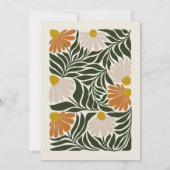 Monogram & naam Retro -stijl aardachtige bloemen Notitiekaartje (Achterkant)