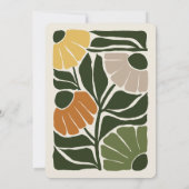 Monogram & naam Retro -stijl aardachtige bloemen Notitiekaartje (Achterkant)