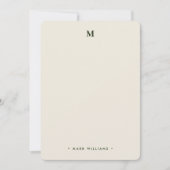 Monogram & naam Retro -stijl aardachtige bloemen Notitiekaartje (Voorkant)